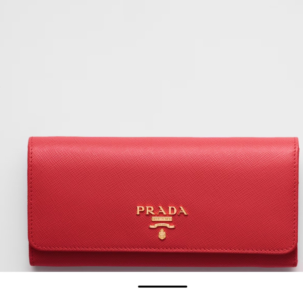 Prada Red Leather Chain Wallet sold